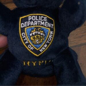 Black and Blue Plush Police Bear NYPD